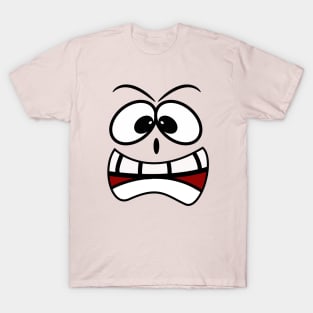 Scared Funny Face Cartoon Emoji T-Shirt